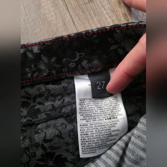 BANANA REPUBLIC floral Skinny Strwtch Pants Jeggings Denim 27  Classy Preppy Y2k - Picture 4 of 12